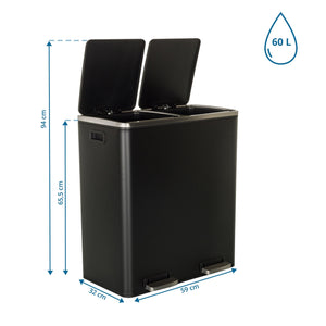 Atliekų šiukšliadėžė CLEAN XI, 2 x 30 L