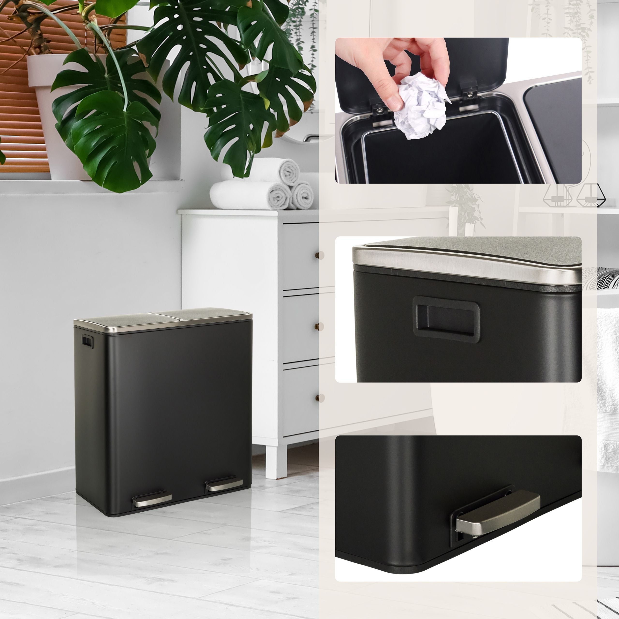 Atliekų šiukšliadėžė CLEAN XI, 2 x 30 L
