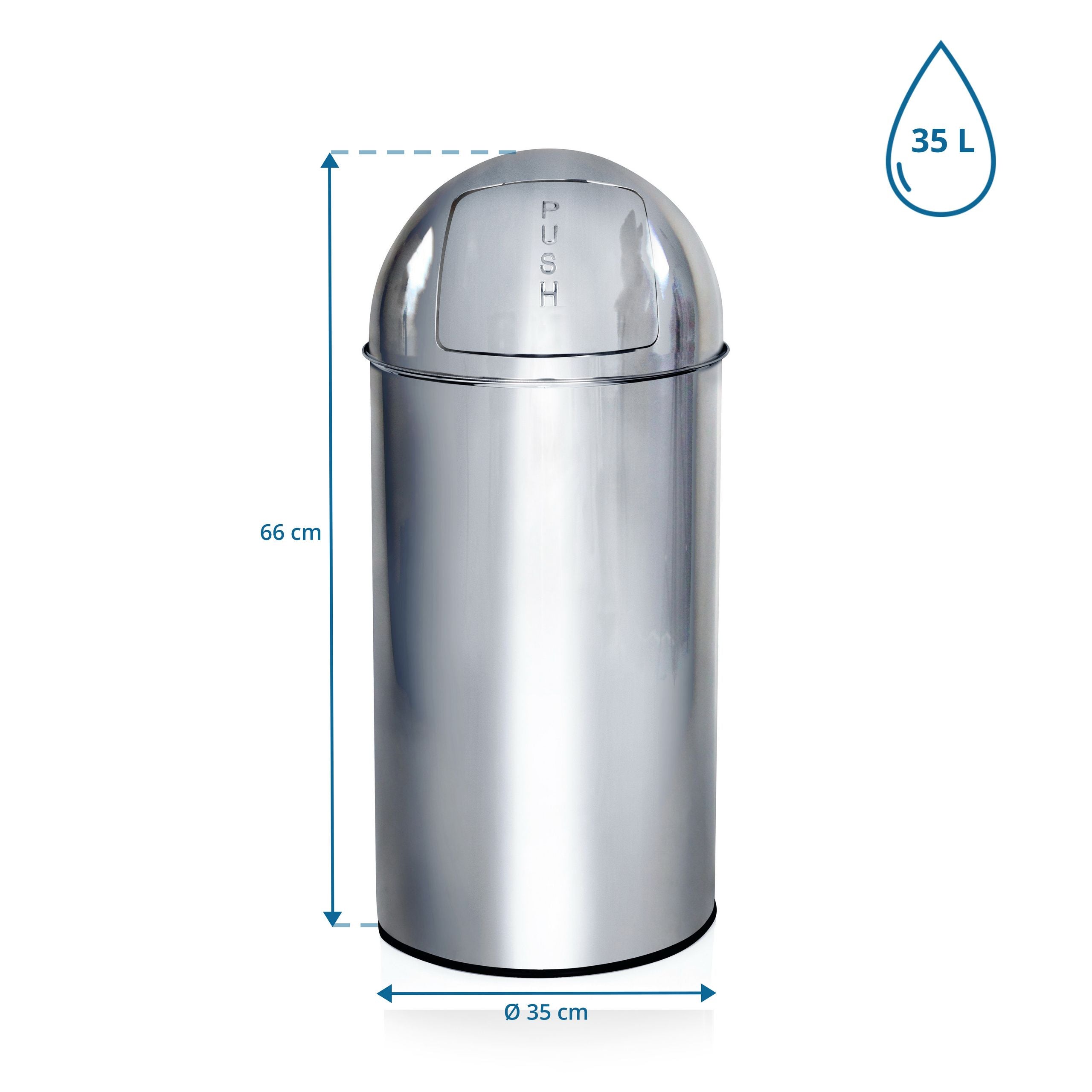 Šiukšliadėžė PUSH 35 L