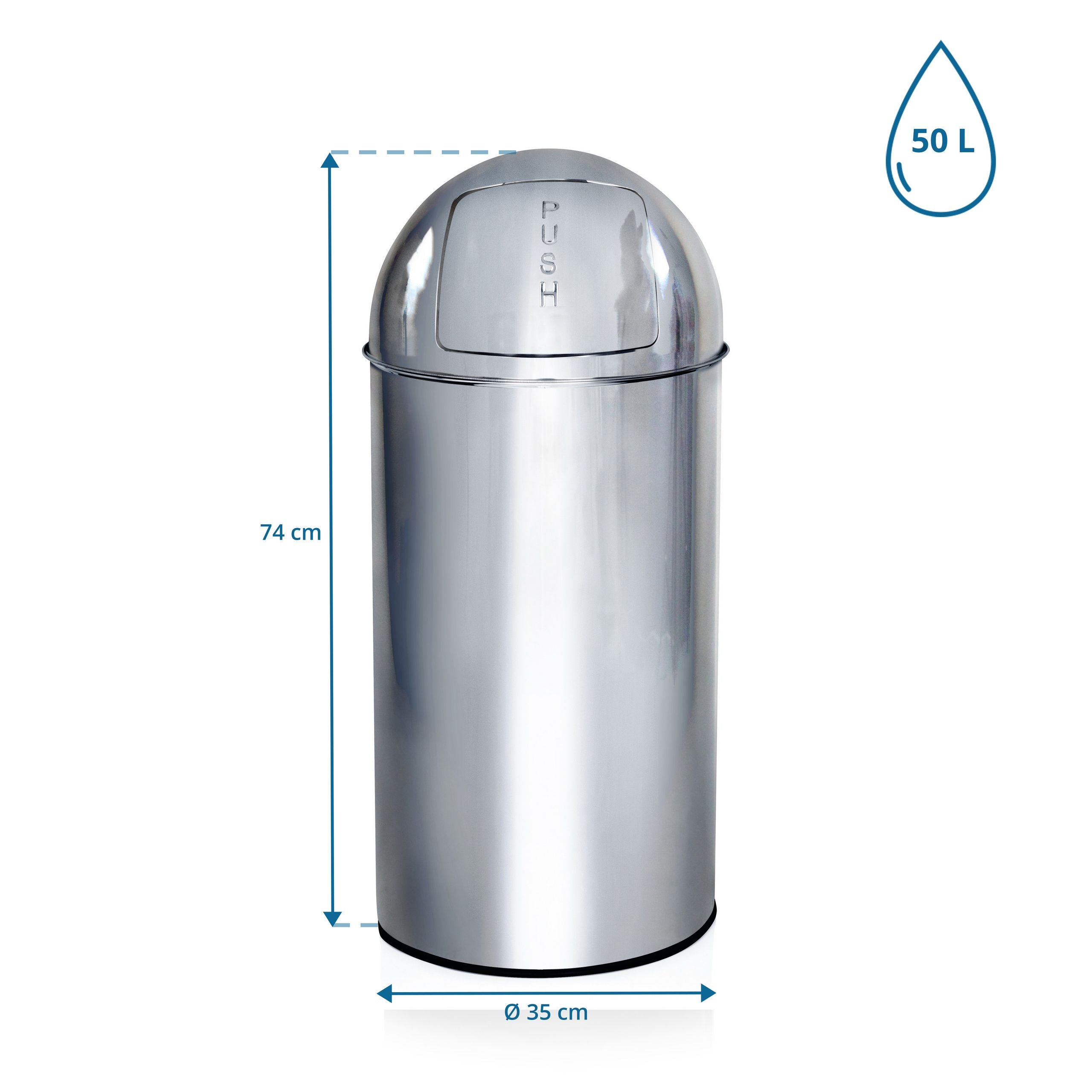 Šiukšliadėžė PUSH 50 L