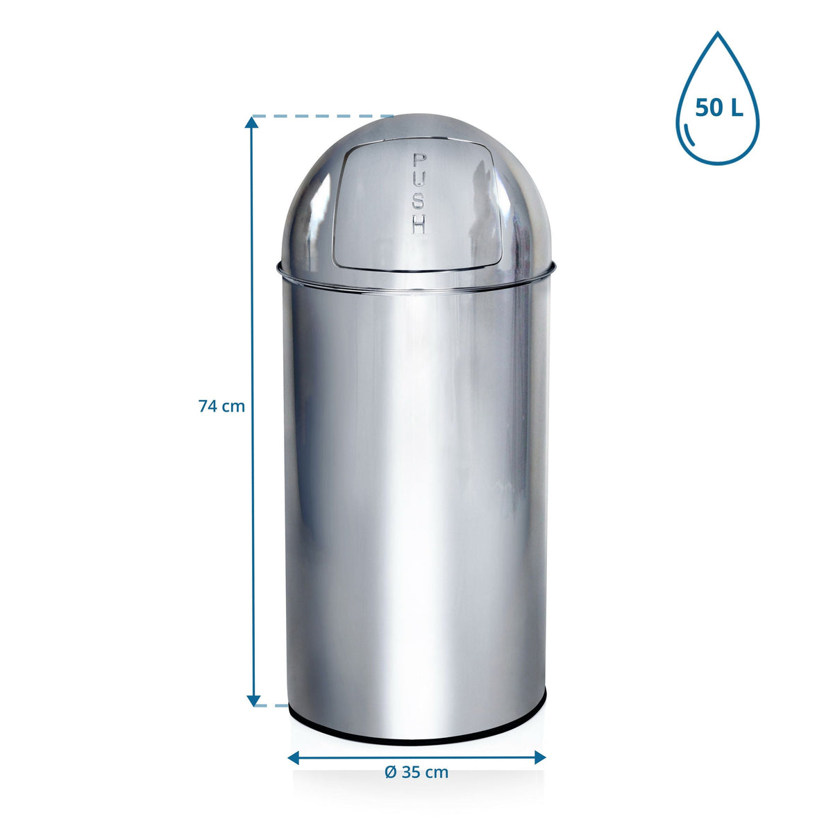 Šiukšliadėžė PUSH 50 L