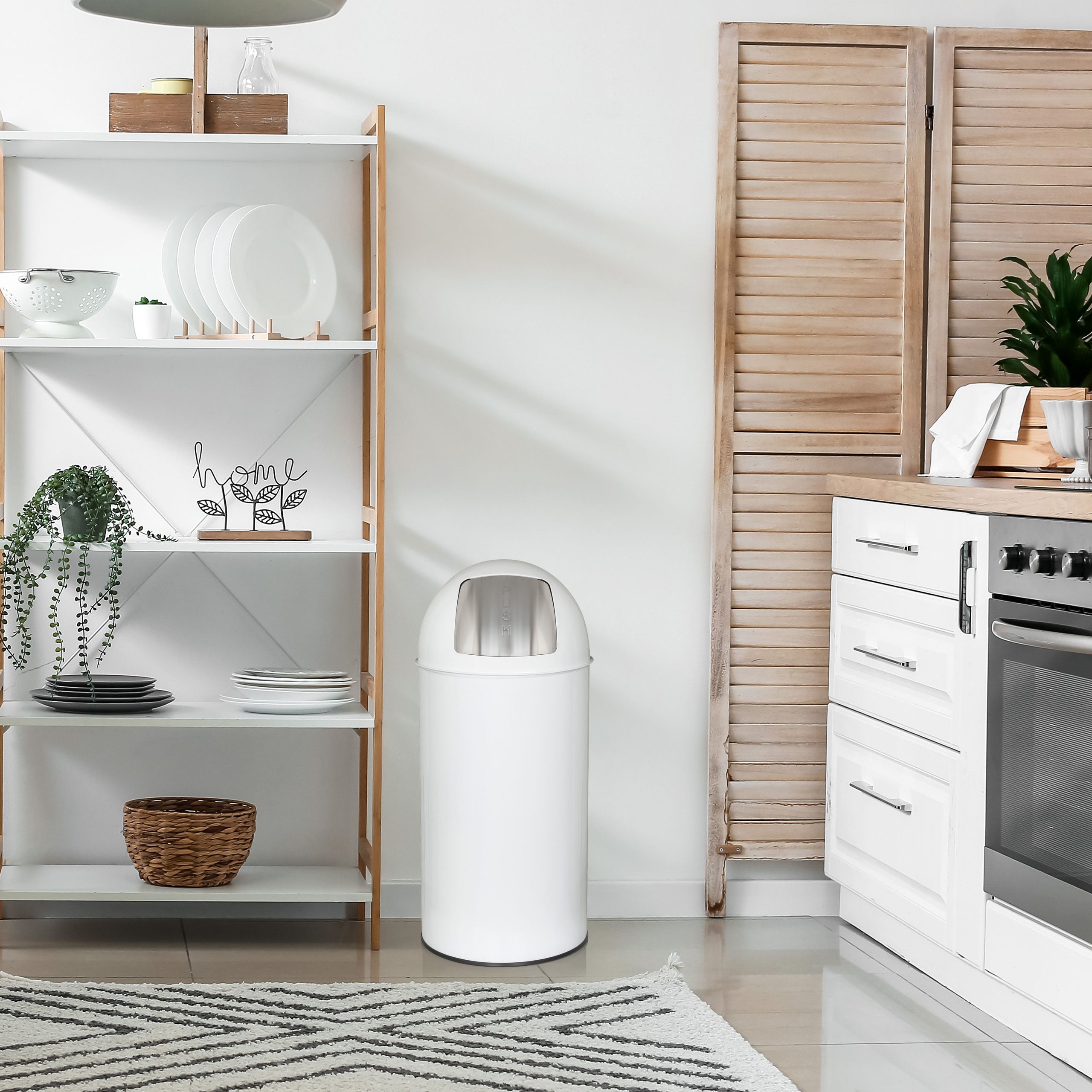 Atliekų šiukšliadėžė PUSH White 35 L