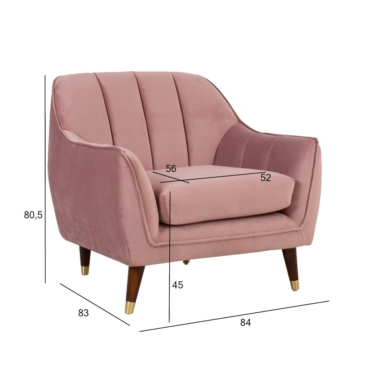Poilsio krėslas JOANNA 84x83xH805cm, violetinės rožinės spalvos aksomas