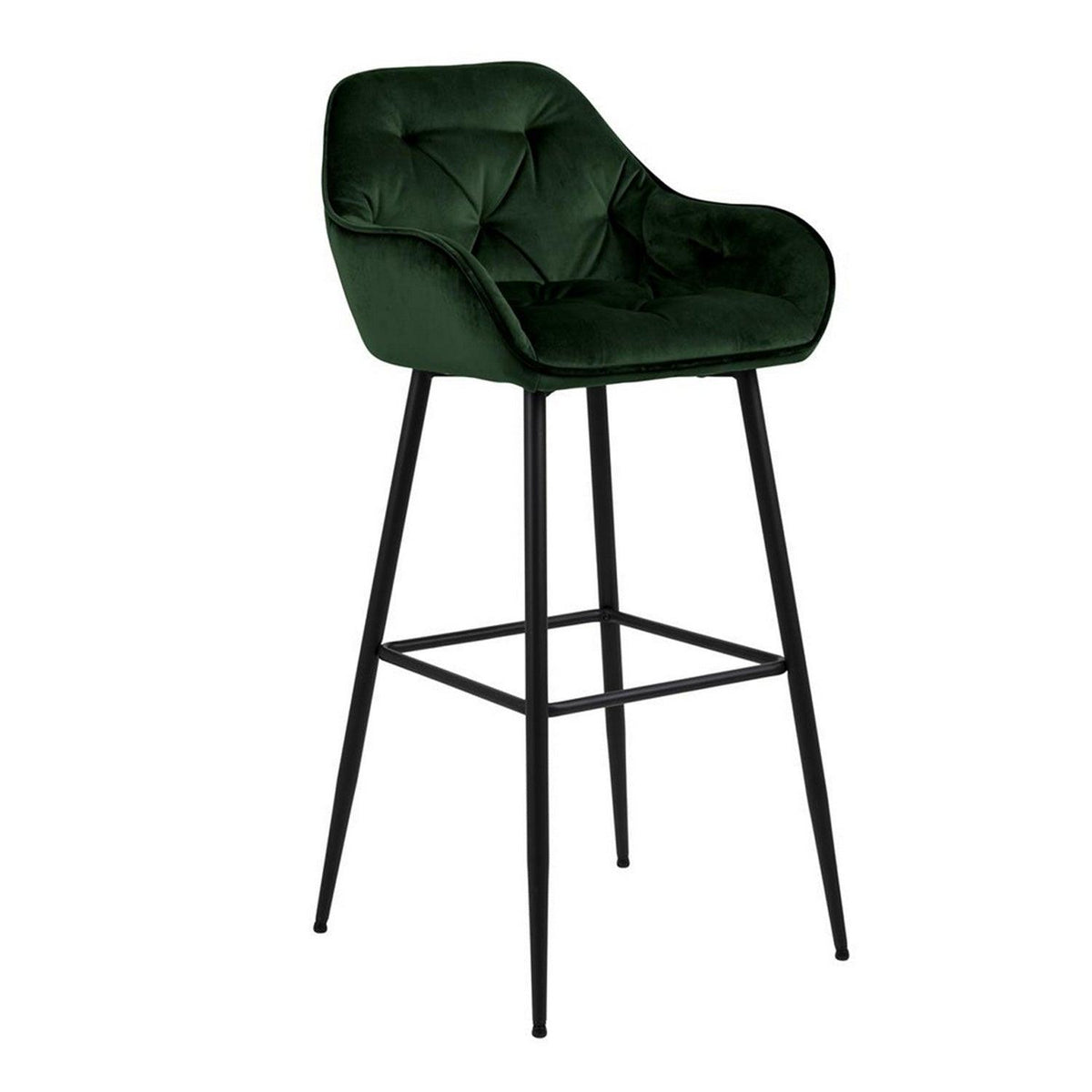 Baro kėdė BROOKE 55x52xH103.5cm miško žalios spalvos aksomas / juoda