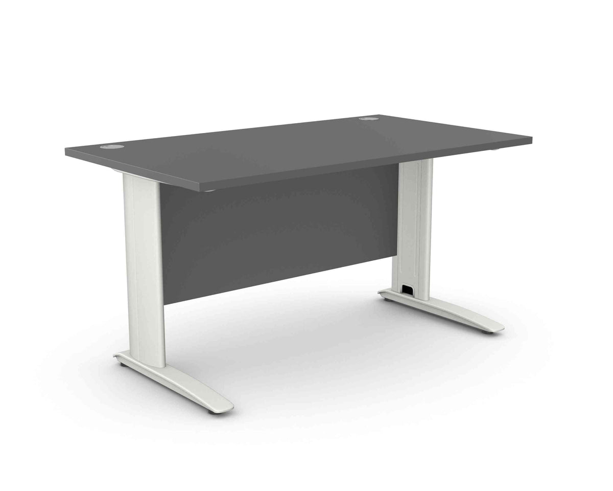 Biuro stalas ARETH STANDARD, su uždengimo plokšte – Grafito / Balta / 140 x 80