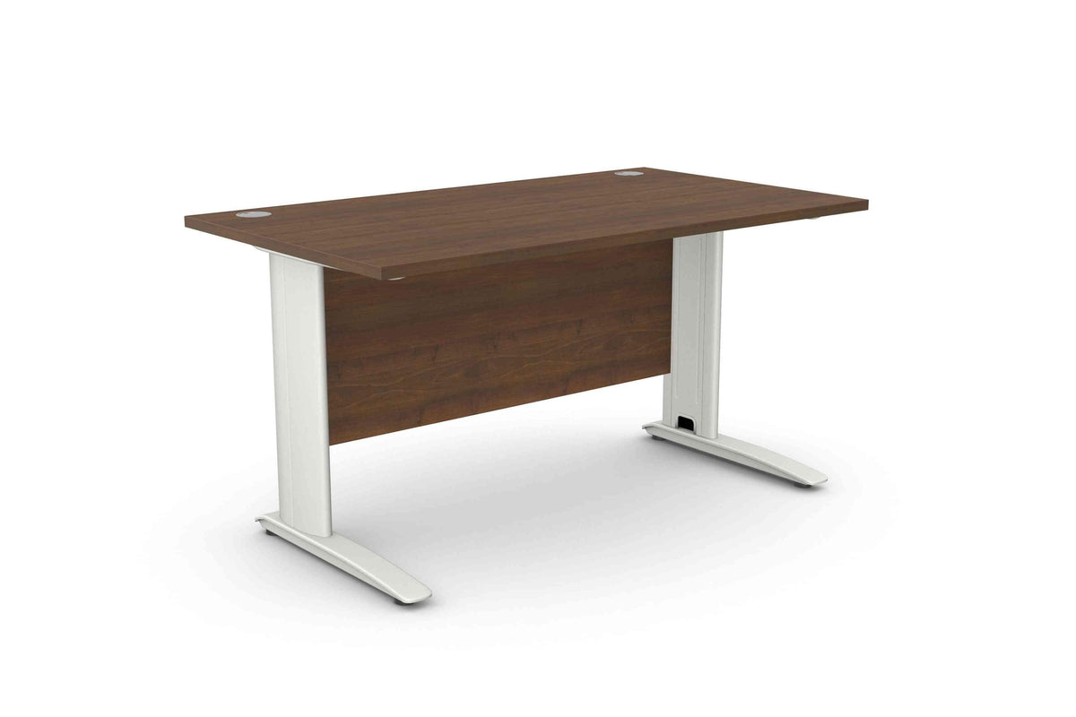 Biuro stalas ARETH STANDARD, su uždengimo plokšte – Riešutmedžio / Balta / 140 x 80