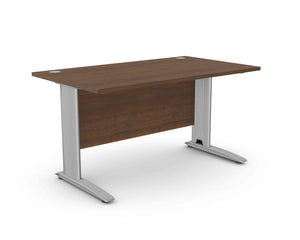 Biuro stalas ARETH STANDARD, su uždengimo plokšte – Riešutmedžio / Sidabro / 140 x 80
