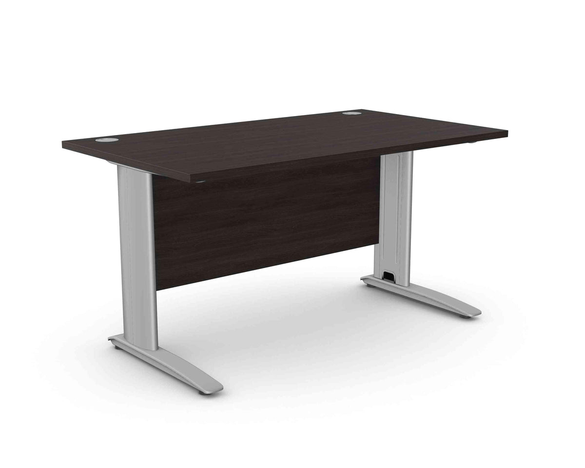 Biuro stalas ARETH STANDARD, su uždengimo plokšte – Juoda / Sidabro / 140 x 80