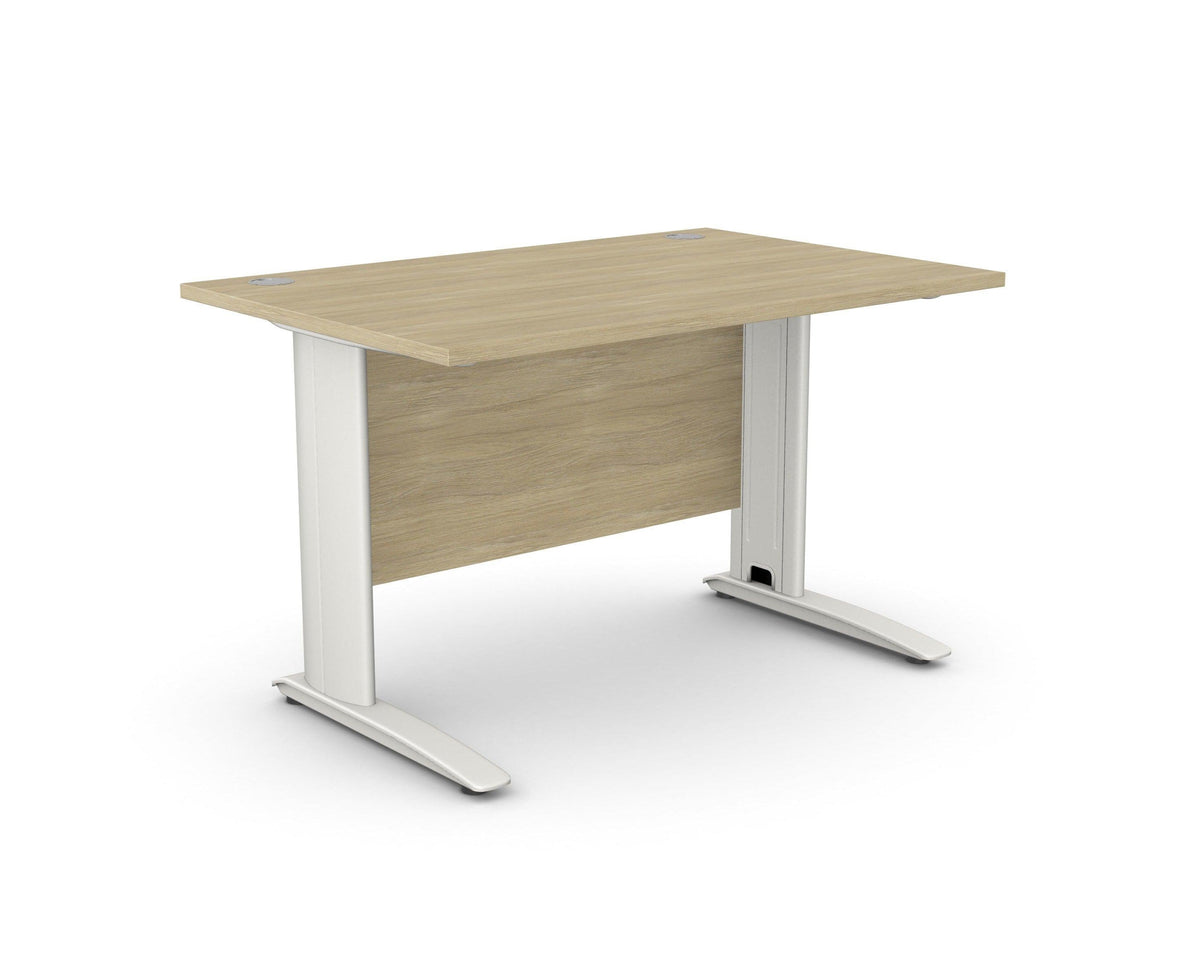 Biuro stalas ARETH STANDARD, su uždengimo plokšte – Amber Oak / Balta / 120 x 80