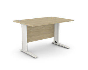 Biuro stalas ARETH STANDARD, su uždengimo plokšte – Amber Oak / Balta / 120 x 80