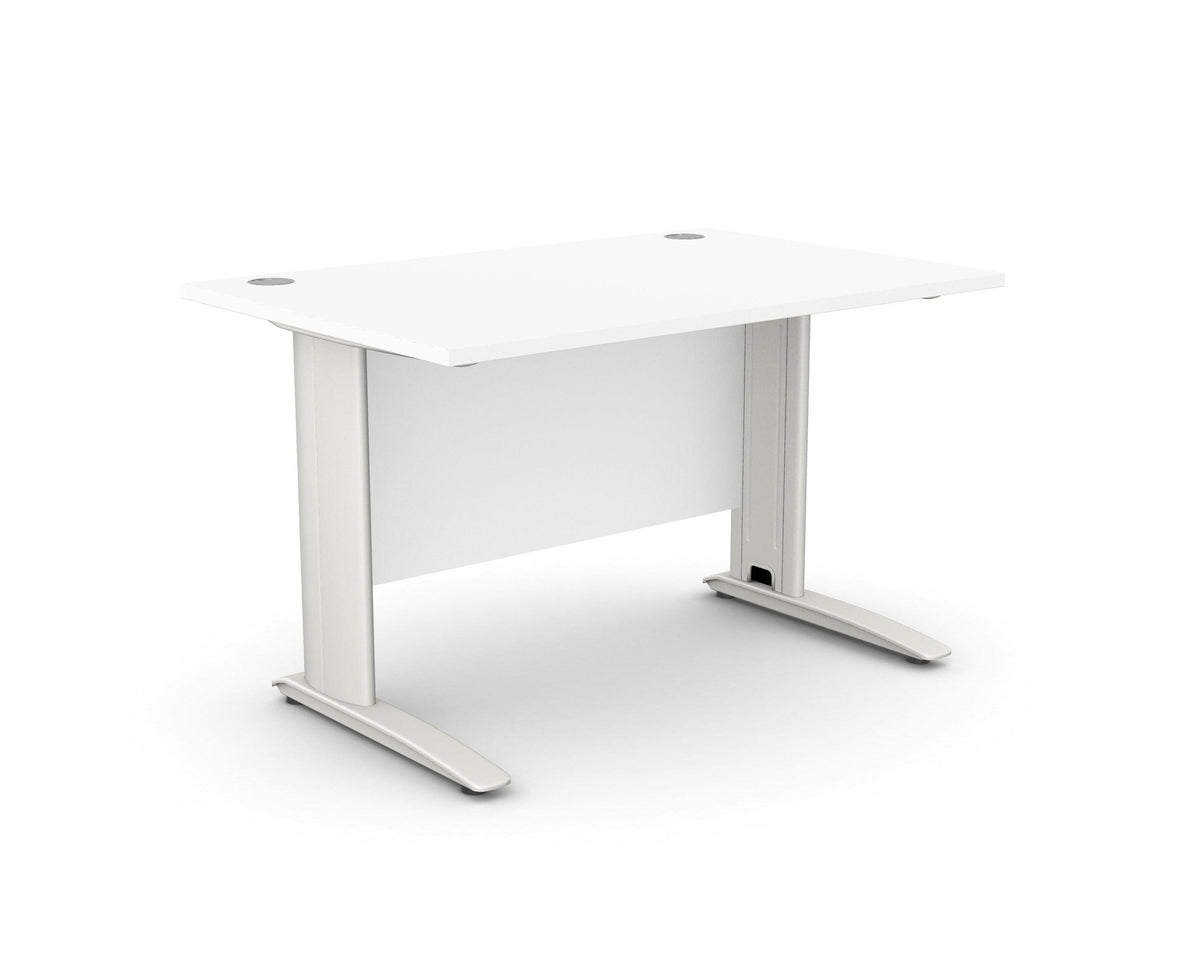 Biuro stalas ARETH STANDARD, su uždengimo plokšte – Balta / Balta / 120 x 80