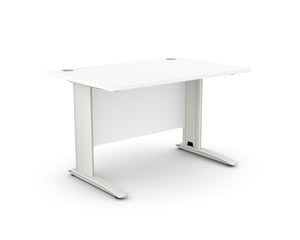 Biuro stalas ARETH STANDARD, su uždengimo plokšte – Balta / Balta / 120 x 80