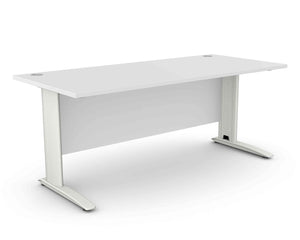 Biuro stalas ARETH STANDARD, su uždengimo plokšte – Šviesiai pilka / Balta / 180 x 80