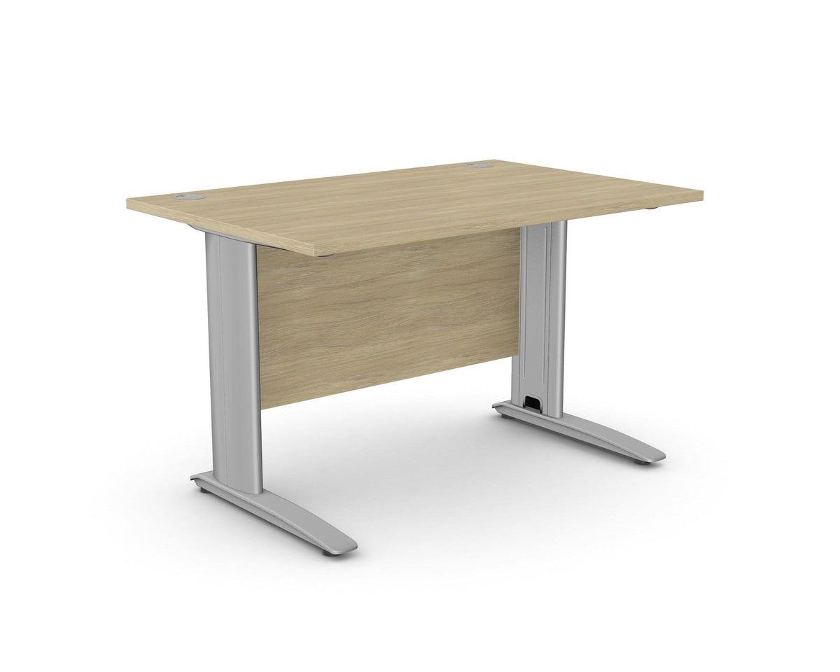 Biuro stalas ARETH STANDARD, su uždengimo plokšte – Amber Oak / Sidabro / 120 x 80