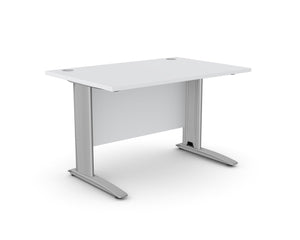 Biuro stalas ARETH STANDARD, su uždengimo plokšte – Šviesiai pilka / Sidabro / 120 x 80