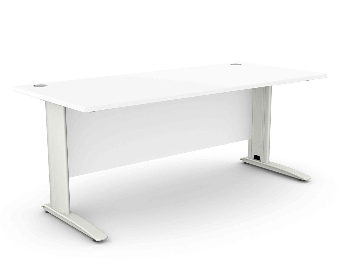 Biuro stalas ARETH STANDARD, su uždengimo plokšte – Balta / Balta / 180 x 80