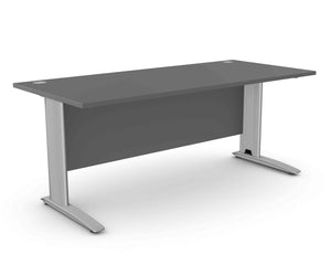 Biuro stalas ARETH STANDARD, su uždengimo plokšte – Grafito / Sidabro / 180 x 80
