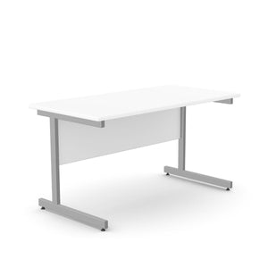 Biroja galds BRAMWICH, ar nosegpaneli – Balta / 120 x 70 cm