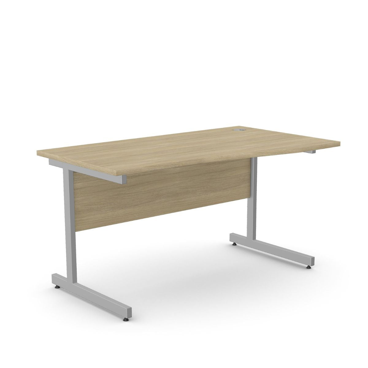 Biroja galds BRAMWICH II, ar nosegpaneli – American Oak / 140 x 70/80 cm / Labajā pusē