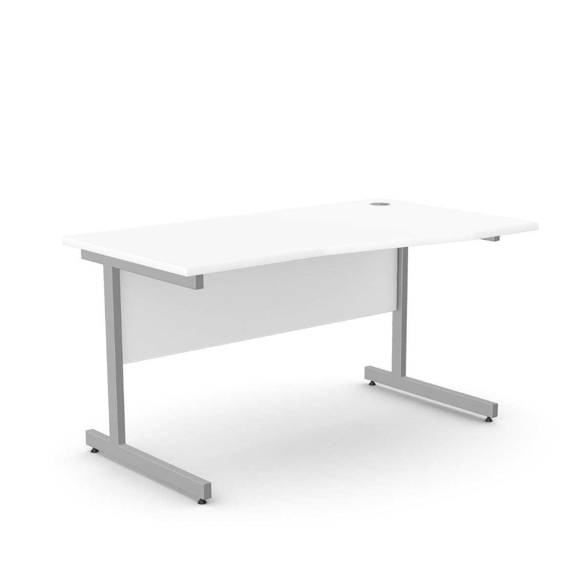 Biroja galds BRAMWICH II, ar nosegpaneli – Balta / 140 x 70/80 cm / Labajā pusē