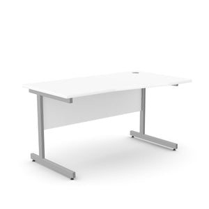 Biroja galds BRAMWICH II, ar nosegpaneli – Balta / 140 x 70/80 cm / Labajā pusē