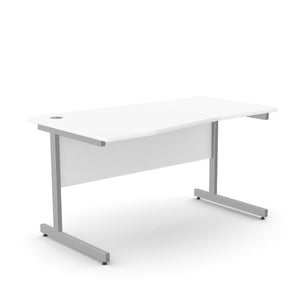 Biroja galds BRAMWICH II, ar nosegpaneli – Balta / 140 x 70/80 cm / Kreisajā pusē