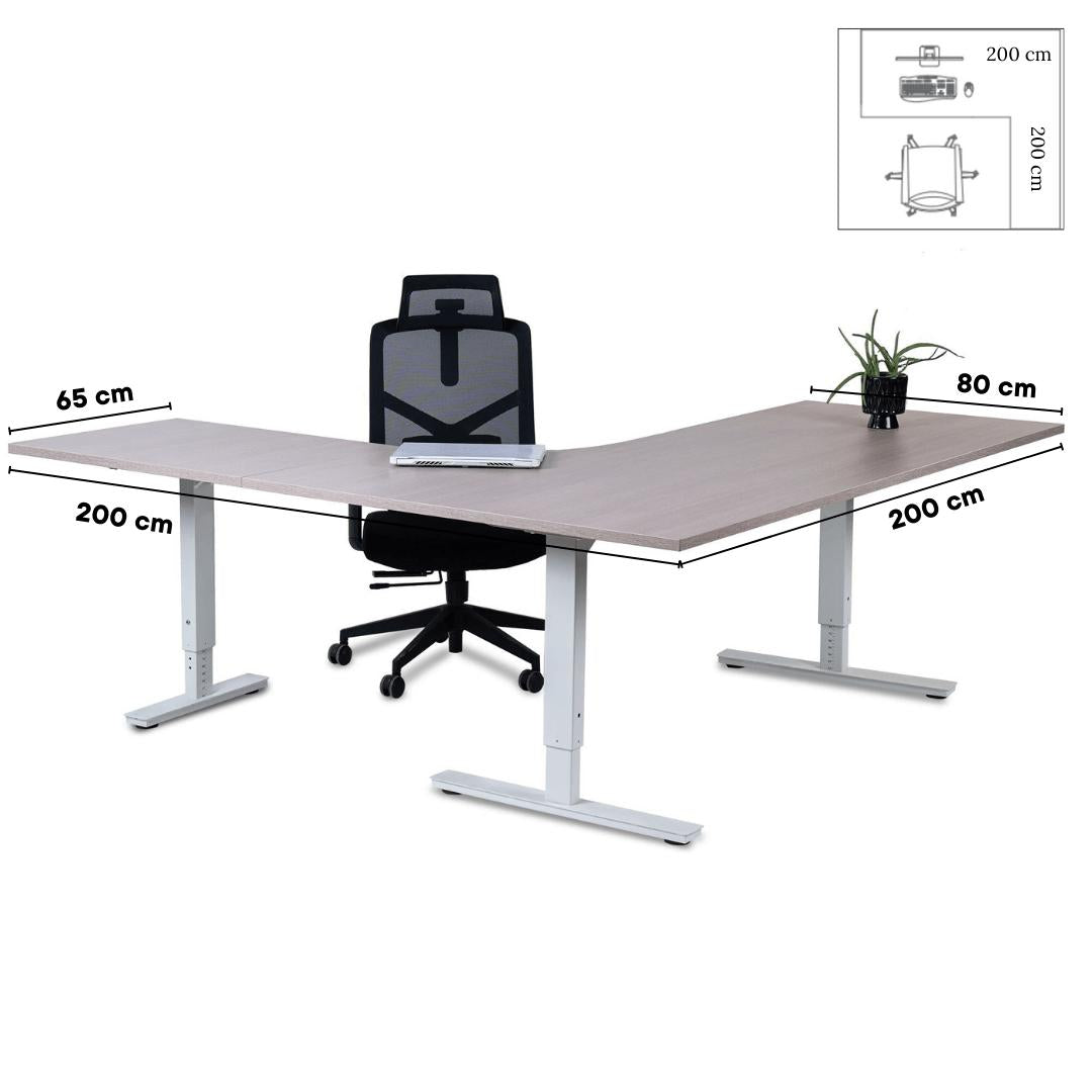 Biroja galds Forza Line L forma 200 cm x 200 cm – Nabucco / Balta / Labais
