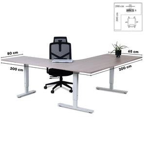 Biroja galds Forza Line L forma 200 cm x 200 cm – Nabucco / Balta / Kreisais