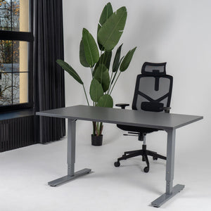 Reguliuojamo aukščio biuro stalas Forza Line – Antracito / Sidabro / 120 x 65