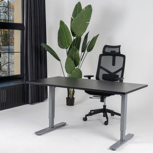 Reguliuojamo aukščio biuro stalas Forza Line – Juoda / Sidabro / 120 x 65