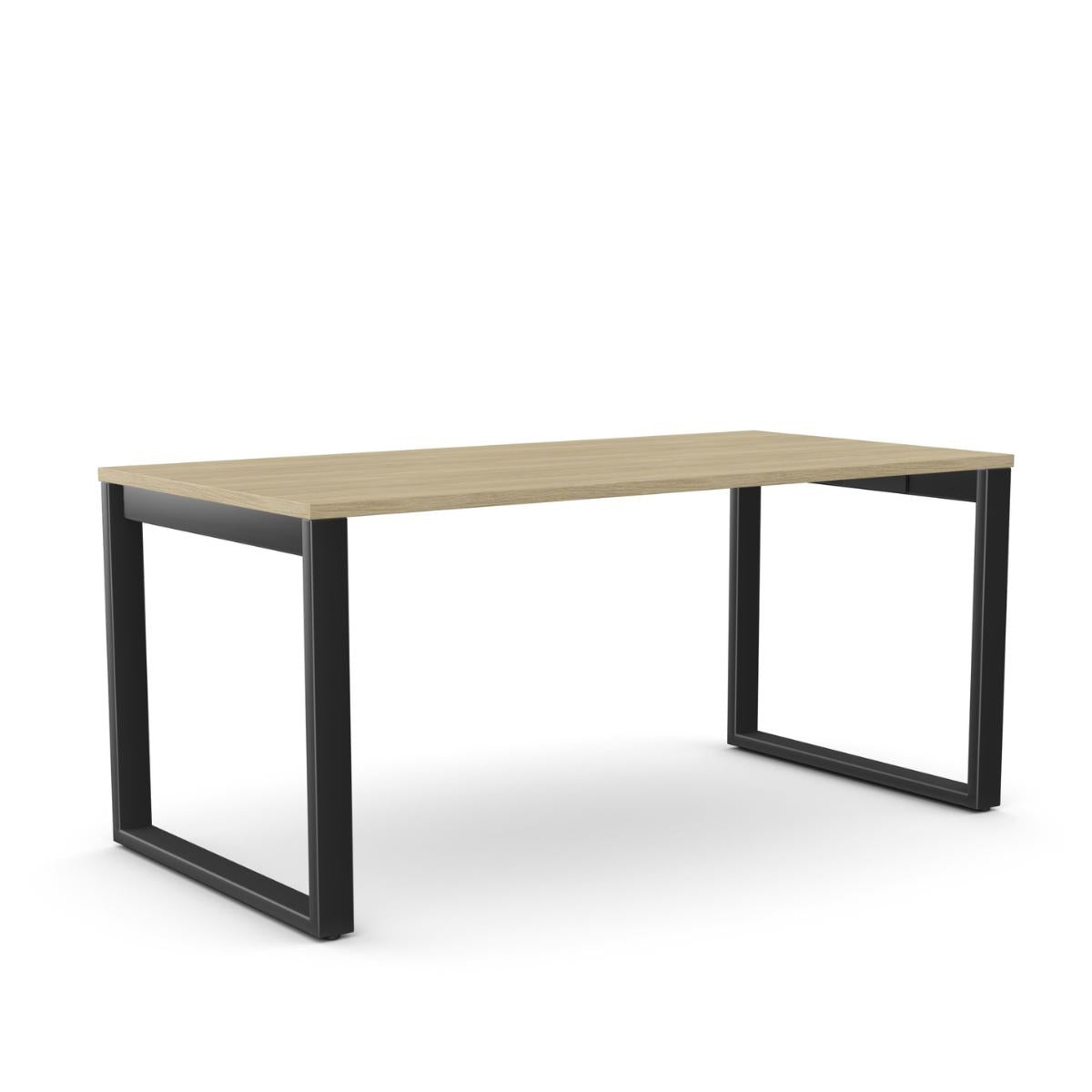 Biuro stalas Office Line O formos – American Oak / Juoda / 120 x 80 cm