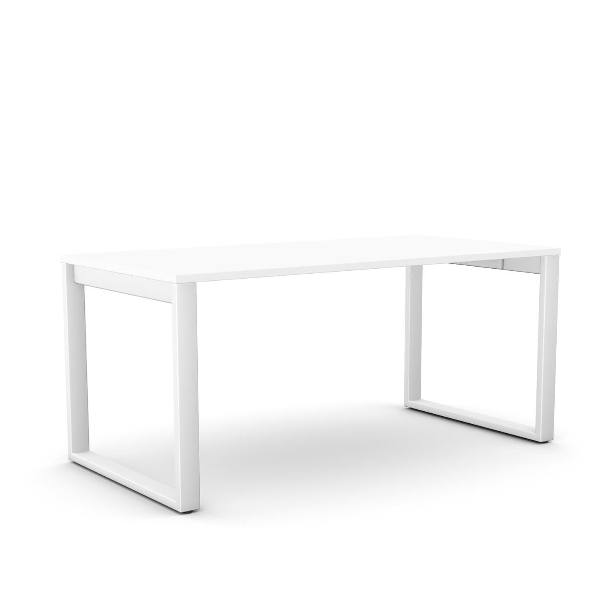 Biuro stalas Office Line O formos – Balta / Balta / 120 x 80 cm