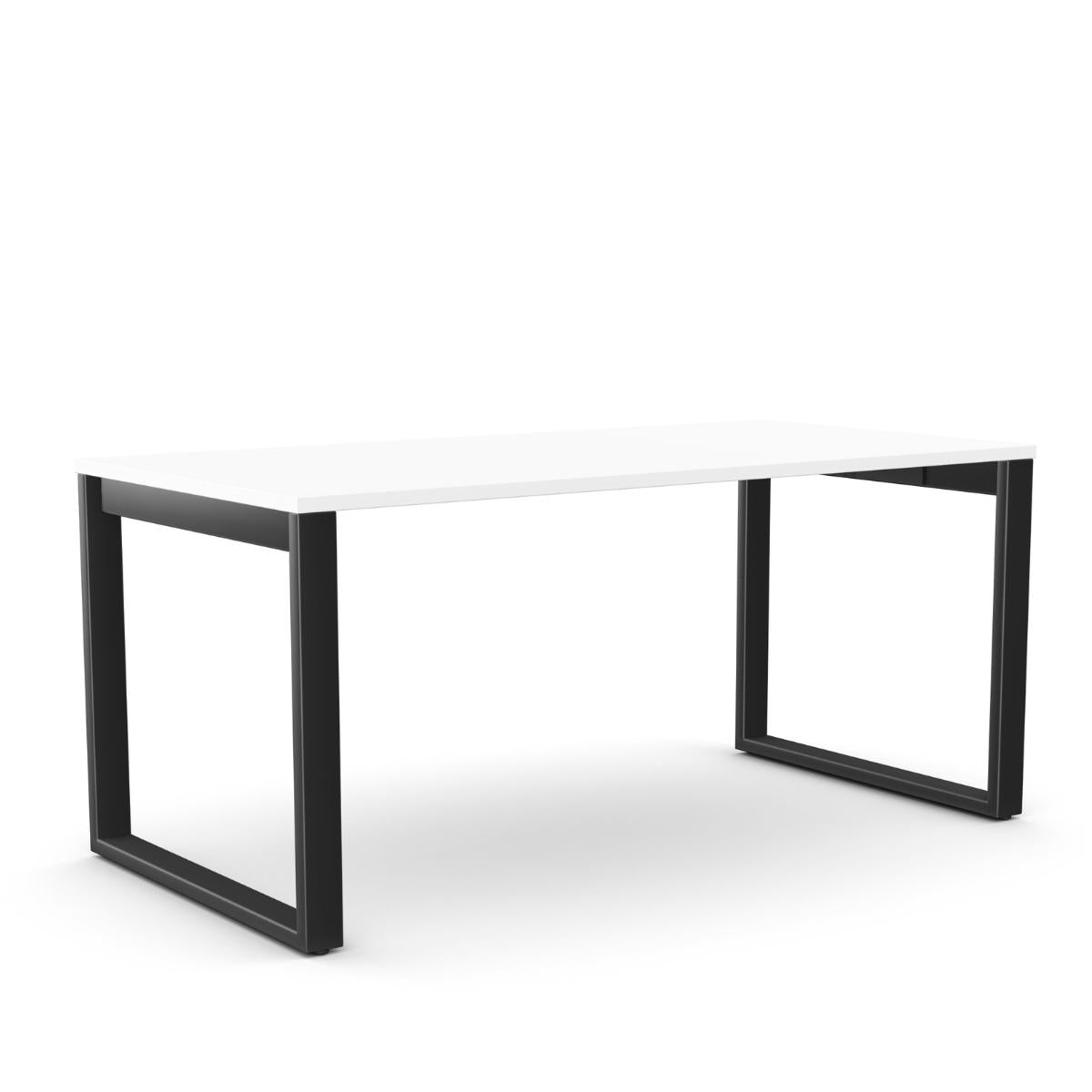 Biuro stalas Office Line O formos – Balta / Juoda / 120 x 80 cm