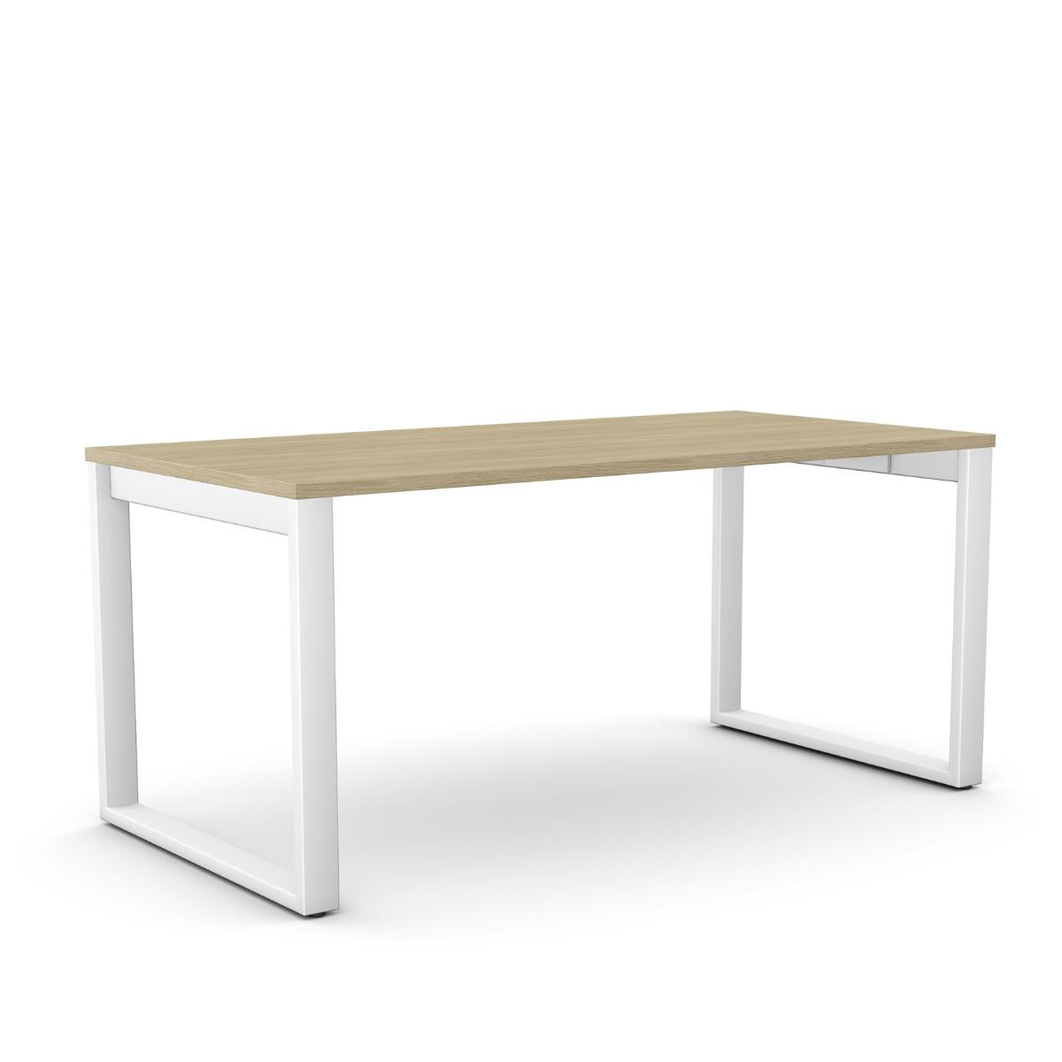Biuro stalas Office Line O formos – American Oak / Balta / 120 x 80 cm