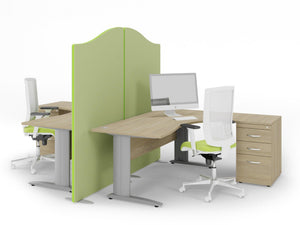 Biuro stalas THEO CORNER SET 160 x 160 cm su stalčių bloku