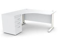 Biuro stalas THEO CORNER SET 160 x 160 cm su stalčių bloku