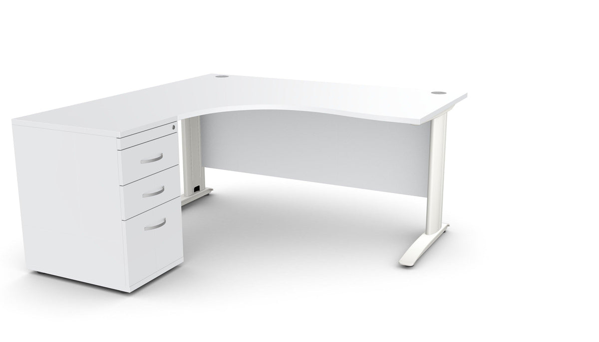 Biuro stalas THEO CORNER SET 160 x 160 cm su stalčių bloku