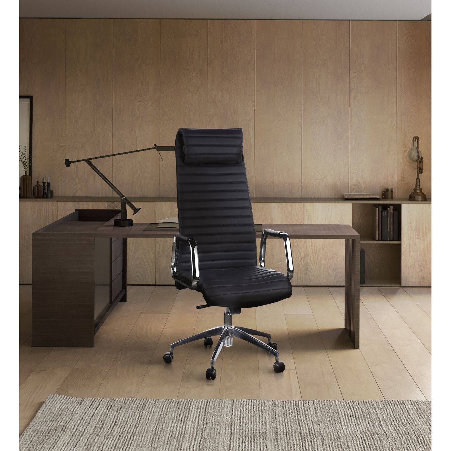 Biuro kėdė ASPERA Nappa Leather Luxus, juoda
