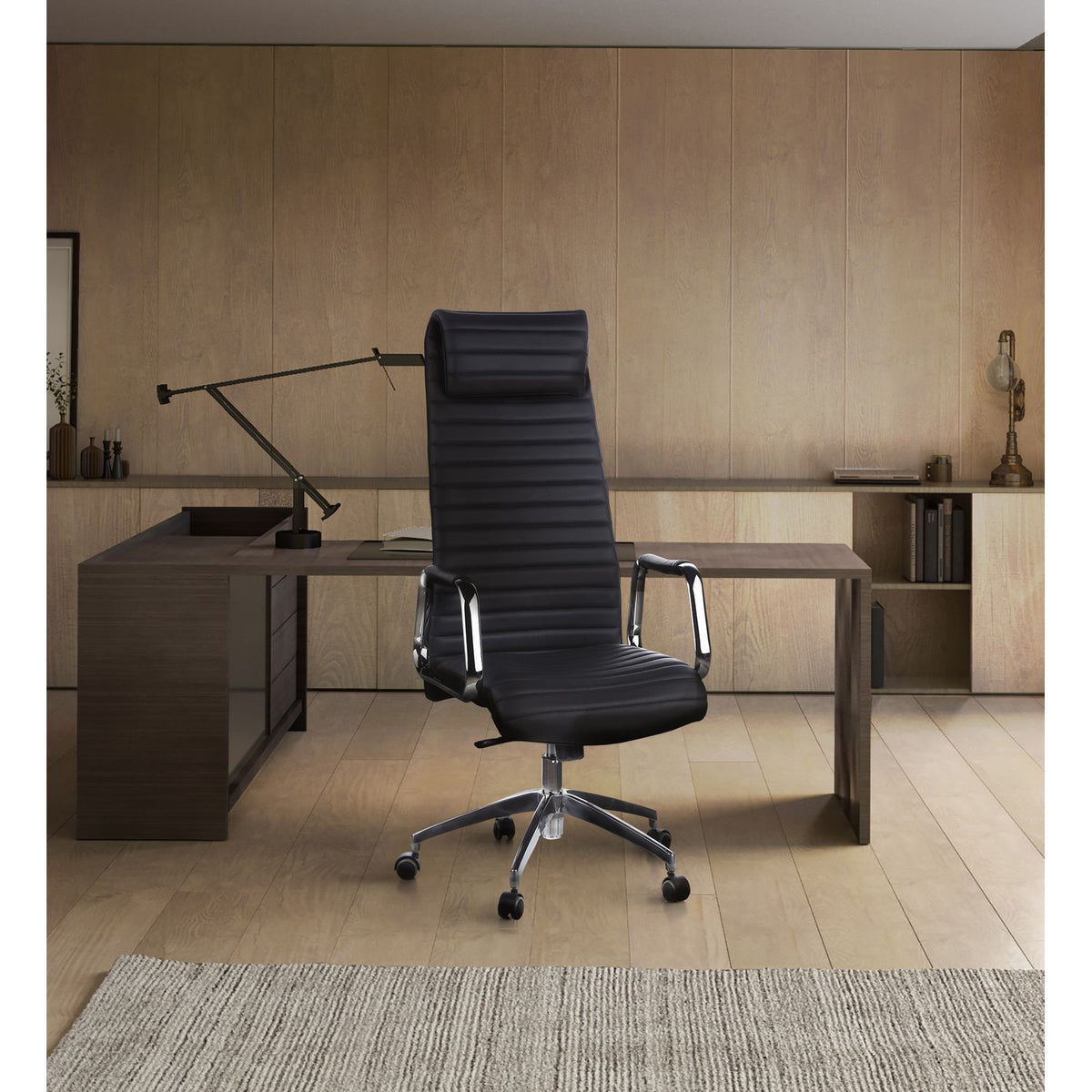 Biuro kėdė ASPERA Nappa Leather Luxus, juoda