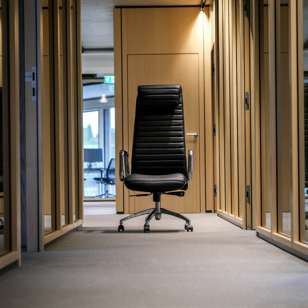 Biuro kėdė ASPERA Nappa Leather Luxus, juoda