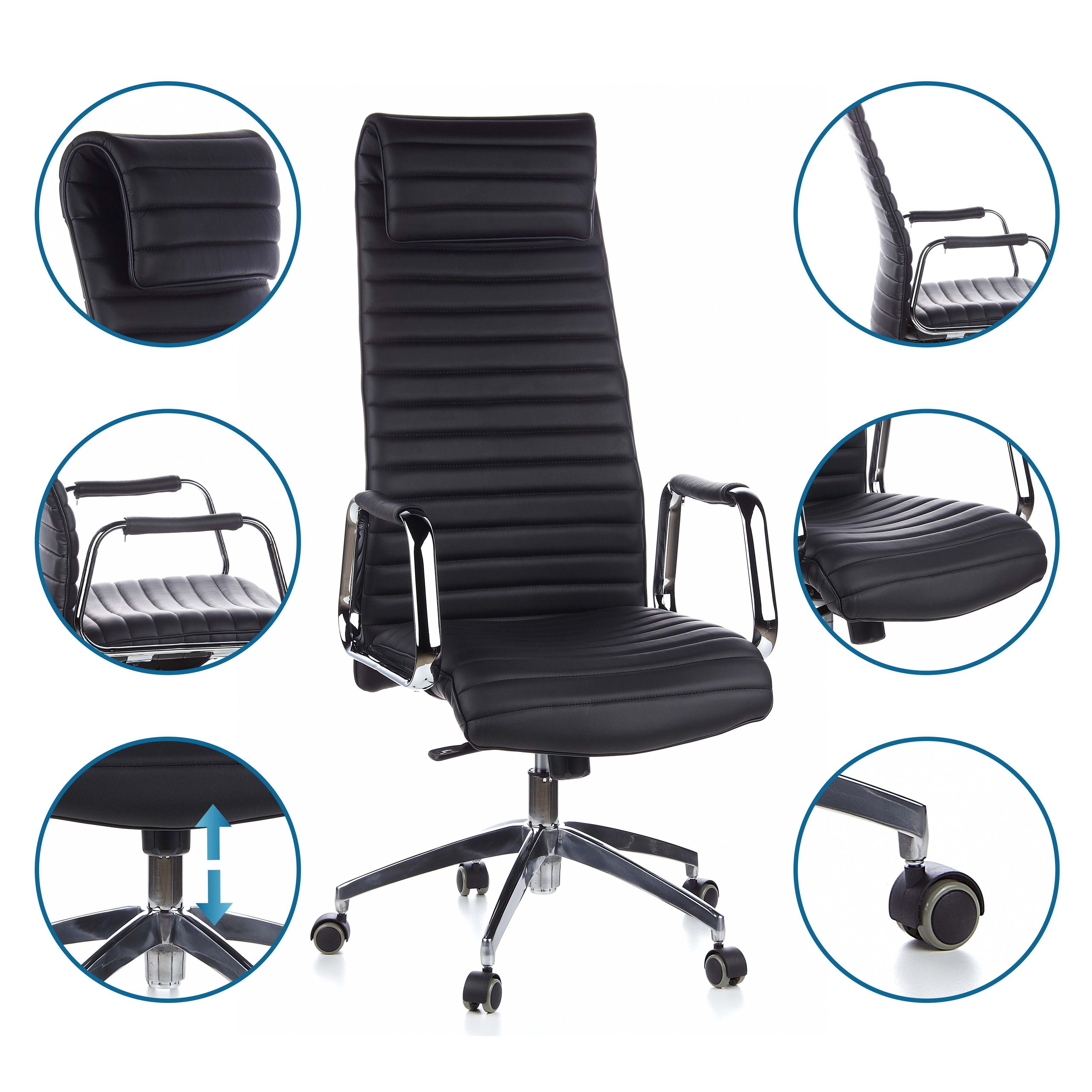 Biuro kėdė ASPERA Nappa Leather Luxus, juoda