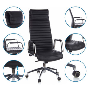 Biuro kėdė ASPERA Nappa Leather Luxus, juoda