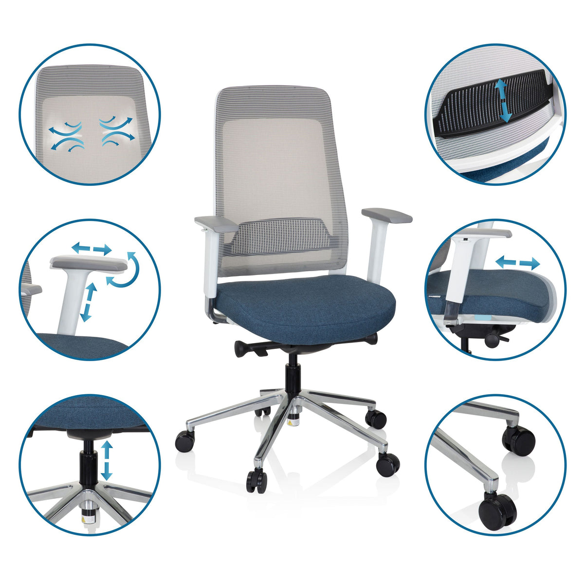 Biroja krēsls CHIARO T2 WHITE