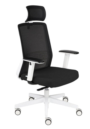 Biuro kėdė COCO HD Medley Black | WH | Chrome – Juoda md01 / Balta