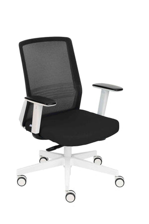 Biroja krēsls COCO Medley Black | WH | Chrome – Melna md01 / Balta