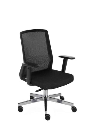Biroja krēsls COCO Medley Black | WH | Chrome – Melna md01 / sudraba