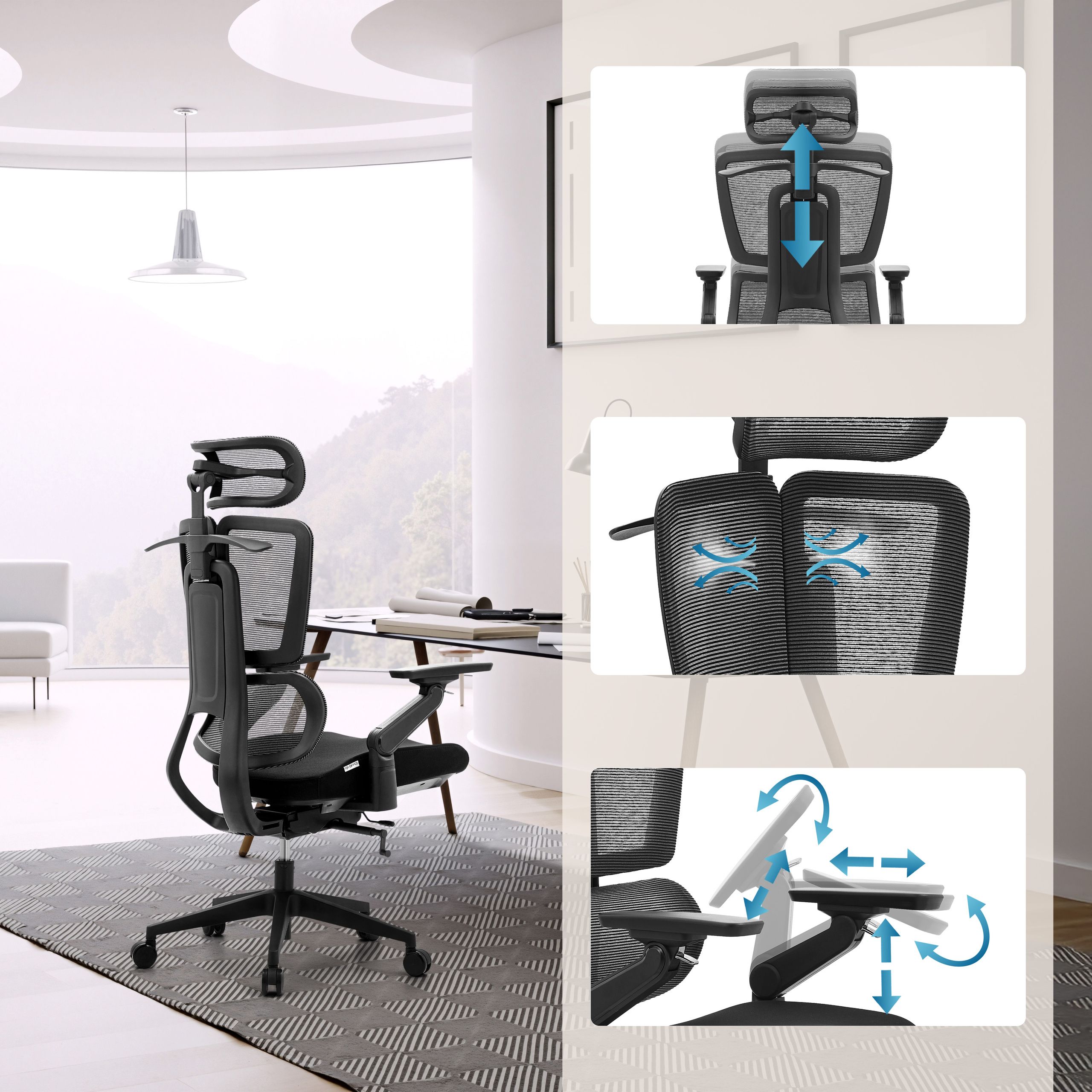 Biuro kėdė ERGOFLEX GEN3, juoda