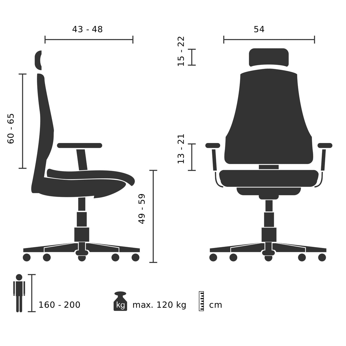 Biroja krēsls ERGOFLEX LEATHER, melns