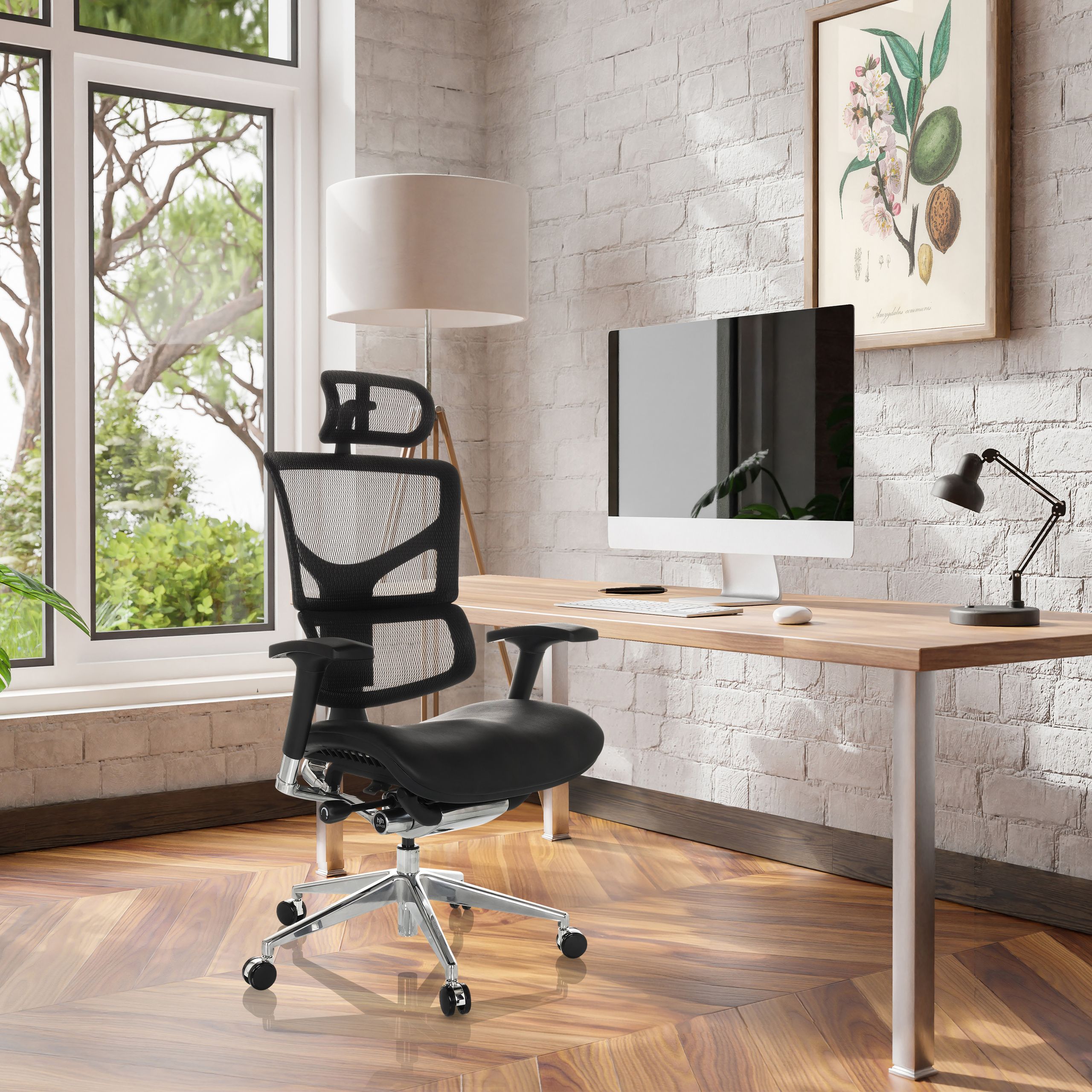 Biroja krēsls ERGOFLEX LEATHER, melns
