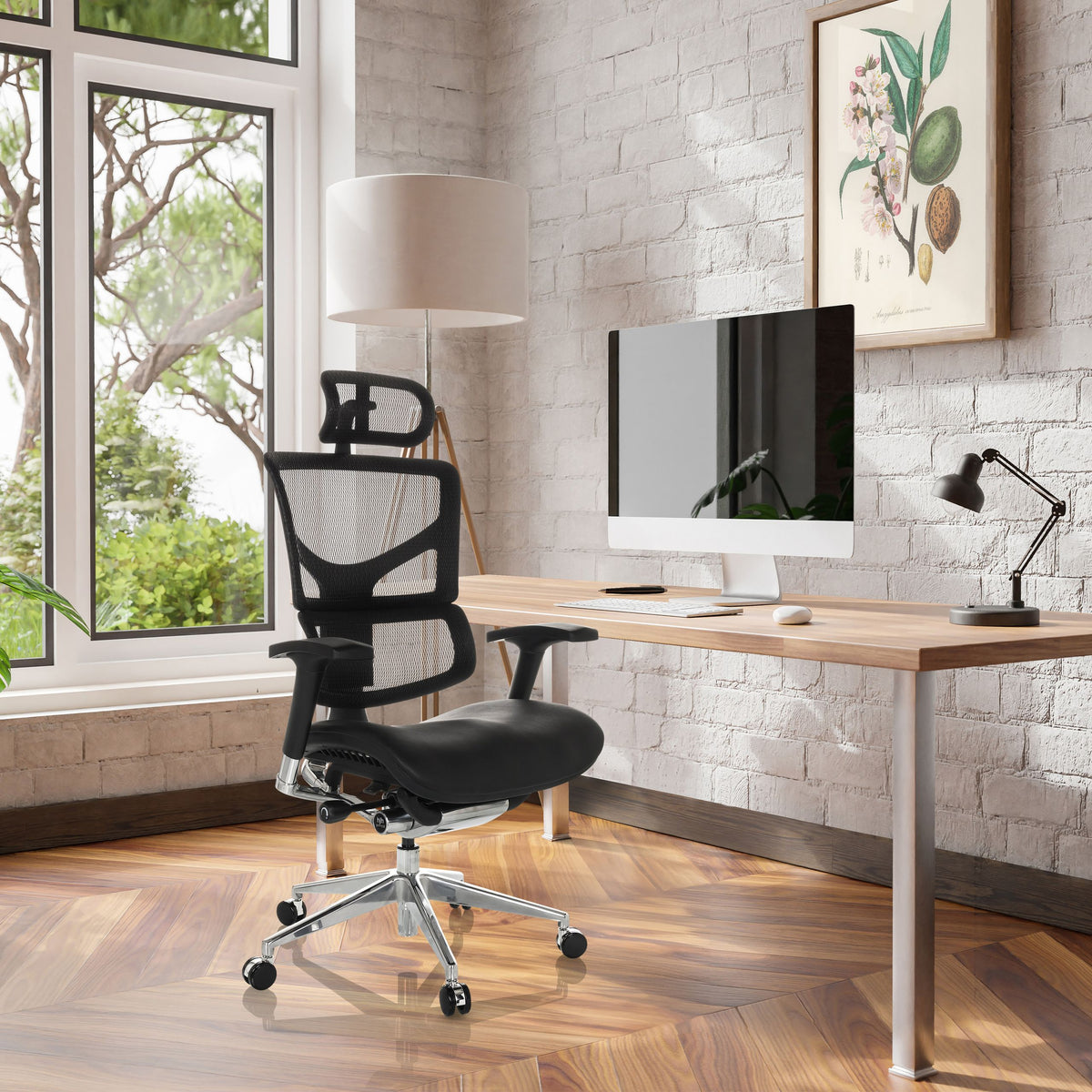 Biroja krēsls ERGOFLEX LEATHER, melns